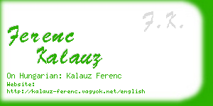 ferenc kalauz business card
